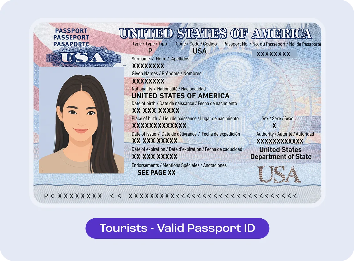 Tourist passport example